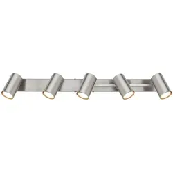 Globo Lighting Strahler Metall Nickel matt, 5x GU10 - Moderne 5-flammige Lampe mit beweglichen GU10 Fassungen, ideal für individuelle Lichtgestaltung in Wohnräumen. Hochwertiges Design in Nickel matt.