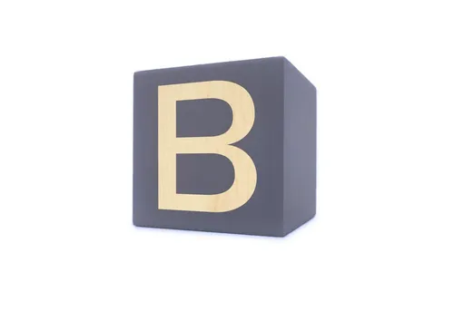 Kopper-24 Deko-Buchstaben Holzbuchstabe Würfel, 5 x 5 cm, grau, Buchstabe B