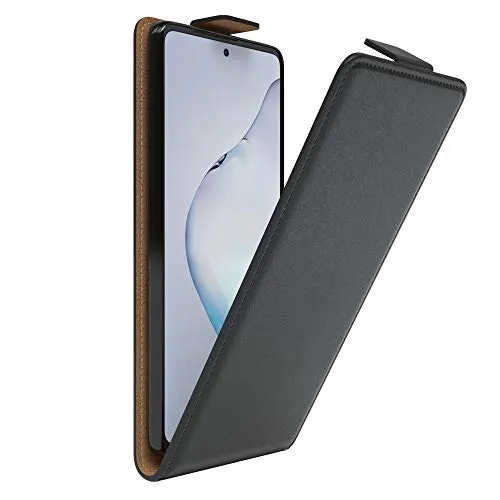 EAZY CASE Hülle kompatibel mit Samsung Galaxy Note 10 Lite Flip Cover zum Aufklappen, Handyhülle aufklappbar, Schutzhülle, Flipcase, Flipstyle Case vertikal klappbar, aus Kunstleder, Schwarz