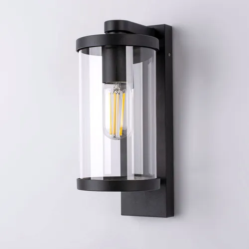 max K O M F O R T Außenwandleuchte E27 Schwarz Aluminium - Moderne Außenwandleuchte mit IP44 Schutz, ideal für Garten und Terrasse. Energieeffizient und einfach zu installieren, wertet jedes Außenambiente stilvoll auf.