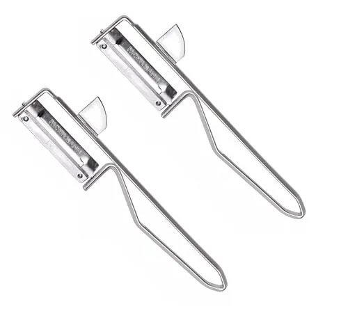 Fackelmann | Sparschäler 2er Set | Schäler aus rostfreiem Edelstahl | Hochwertige Gemüseschäler mit geschärftem Ausstecher | ideal für Spargel, Gemüse oder Obst