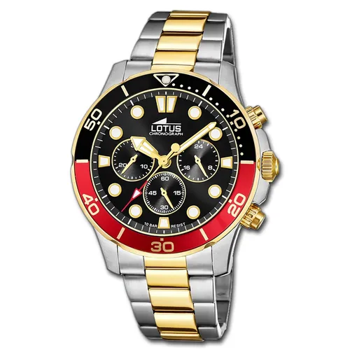 Lotus Herren Uhr 18757/5 Edelstahl Armbanduhr Khrono silber gold UL18757/5