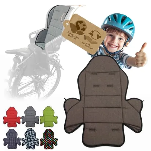 Ersatzbezug Sitzkissen Bezug [Auflage für Kinder Fahrradsitz] kompatibel mit Römer Jockey (Modell 2) (braun meliert)