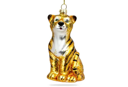 SIKORA Christbaumschmuck Tiger besondere Weihnachtskugel Glas Anhänger – BS463, Christbaumschmuck Deko - traditionell, witzig & außergewöhnlich