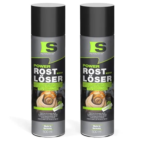 Spraytive 2 x 500ml Power Rostlöser MoS₂ Spray – Hochwirksamer Rostentferner mit Festschmierstoff – Kriechfähig, reibungsarm, korrosionsschützend – Für KFZ, Werkstatt & Industrie – Made in Germany