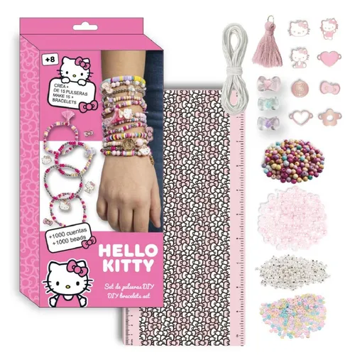 Hello Kitty DIY Schmuck-Bastelset für Kinder mit Armbändern und Perlen