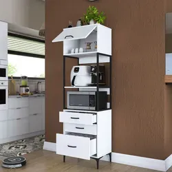 Küchenschrank mit Regalböden, 198,6 x 60 x 40 cm, weiß – B