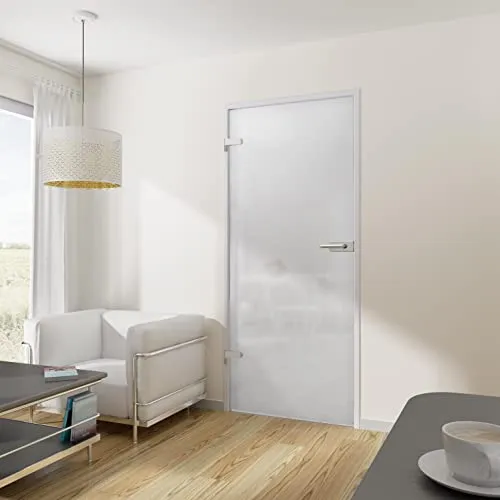 inova Glas-Drehtür 834x1972x8mm satiniert - Innentür aus 8mm starkem ESG-Sicherheitsglas, pflegeleicht und ideal für Feuchträume, sorgt für lichtdurchlässige Räume mit mehr Transparenz.
