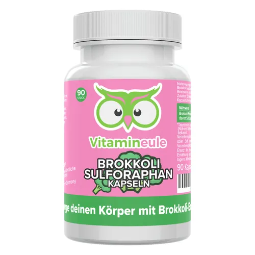 Brokkoli Sulforaphan Kapseln - 400 mg - Vitamineule® - 90 Kapseln mit hochwertigem Brokkoli-Extrakt für eine unkomplizierte Ergänzung. Hergestellt in Deutschland, vegan und ohne künstliche Zusatzstoffe. Ideal für die tägliche Unterstützung.