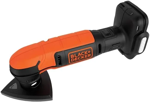 Black+Decker Akku-Deltaschleifer BDCDS12N – Effizientes Schleifen - Schleifmaschinen mit 12V Leistung, Staubabsaugungsanschluss und ergonomischem Softgriff für komfortables Arbeiten und saubere Ergebnisse.