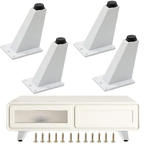 huit Möbelfüße Sofabeine Schrankfuß Sofafüße Möbelfüsse, Beine für Möbel, Füsse für Schränke, Möbelfüße Metall für Sofa Tisch Schrank, Aluminiumlegierung, mit Schrauben, 4 Stück, 8cm Höhe, Weiß