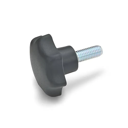 Ganter Sterngriffschrauben GN 6336.4-ST-40-M8-30 - Haltegriffe: 20 Stück schlagfeste Sterngriffschrauben aus Kunststoff und verzinktem Stahl, ideal für präzisen Halt und einfache Handhabung.