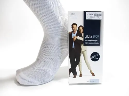 Ofa® 365 Reisestrümpfe mit Baumwolle, knielang, 1 - Komfortable Kniestrümpfe für Alltag und Reisen, mit hohem Baumwollanteil für frische Beine und Wellness-Effekt. Ideal für Damen und Herren, blickdicht und mit weichen Abschlussbündchen.