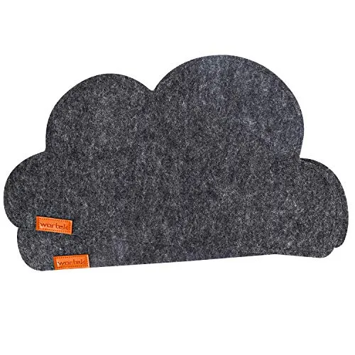 wortek Edle Platzdeckchen Kinder aus Filz 2er Set, Platzset Kinder Tischsets Abwaschbar, Tischunterlage Kinder Tischuntersetzer Untersetzer Teller – Teller Untersetzer Filz Platzset Wolke 45x25 cm