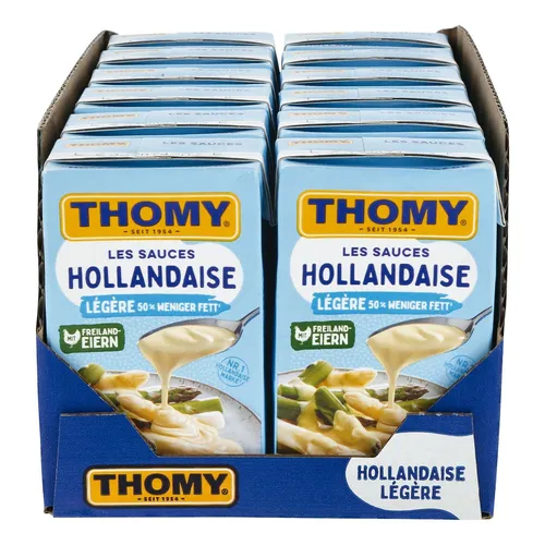 Thomy Les Sauce Hollandaise legere 250 ml - 12er Pack - Lebensmittel Vorratspacks, leicht und cremig im Geschmack, einfach zuzubereiten ohne Geschmacksverstärker und Konservierungsstoffe - ideal für Ihre Küche!