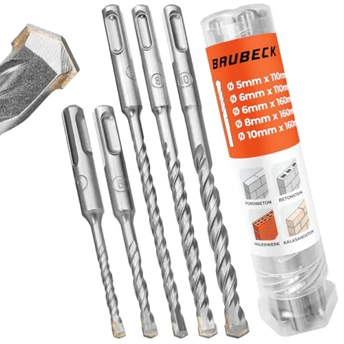 BAUBECK SDS Plus Bohrer Set für Beton [5tlg
