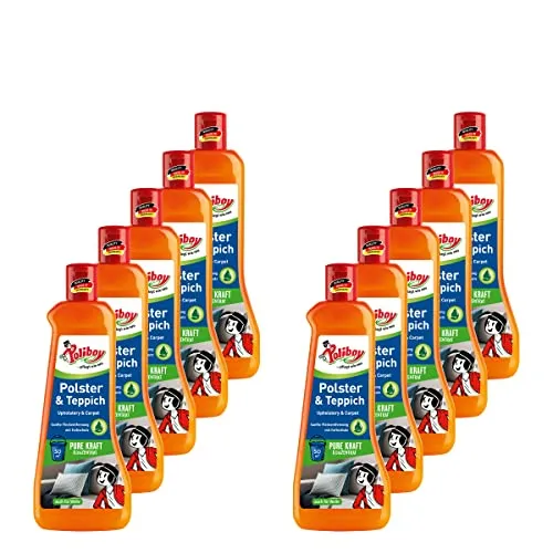Poliboy - Polster Teppich Reiniger - sanfte Fleckentfernung - Reiniger für Polster und Teppiche - Bodenreinigung - 10er Pack - 10x500ml (5 Liter) - Made in Germany
