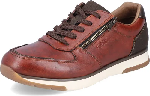 Rieker Sneaker Low Herren 31363138373131 Braun 45 EU - Sneaker aus hochwertigem Glattleder mit seitlichem Reißverschluss für einfaches An- und Ausziehen. Rieker Antistress sorgt für maximalen Komfort und Dämpfung – ideal für modebewusste Herren.