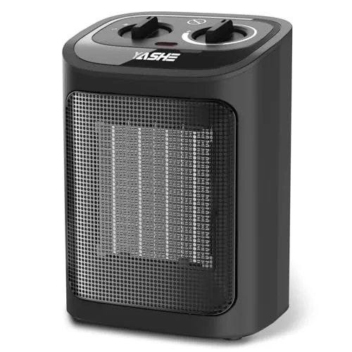 YASHE Elektroheizkörper 1500W mit Thermostat – Kompakter Heizlüfter für Zuhause & Büro