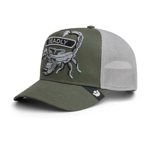 GOORIN Bros. Classic Rocker Trucker Cap - Deadly Design - Stylische Trucker Cap mit Skorpion-Motiv, ideal für den Alltag. Hochwertige Mischung aus Polyester und Baumwolle, One Size für perfekten Sitz. Pflegeleicht und klassisch im Design.