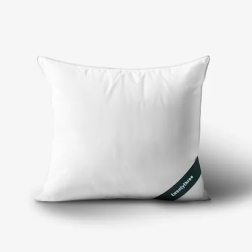 twenty:three® | Cloud Kissen 80x80 | Außen: 100% Lyocell (Tencel™) - Innen: 100% Recycled PET - Kopfkissen, Kissen mit Füllung, Weiß, Nachhaltig, Atmungsaktiv, Luxus, Wärmeregulierend
