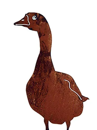Gartenstecker Gans im Rost Design, Rostfigur für den Garten, Gartendeko, Metalldeko