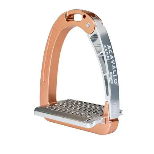 Acavallo Arena Aluplus Junior Steigbügel - rose - Reiten - Sicherer Steigbügel mit patentiertem Öffnungsmechanismus für schnelle Fußfreigabe bei Stürzen, aus hochwertigem eloxiertem Aluminium für maximale Widerstandsfähigkeit und Komfort.