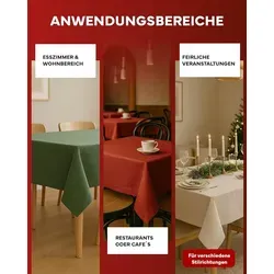 texpot Tischdecke mit Lotuseffekt - 180 cm rund, grau - Tischdecke in Leinenoptik, bügelfrei und wasserabweisend. Ideal für Innen- und Außenbereich, schützt vor Flecken und ist pflegeleicht.