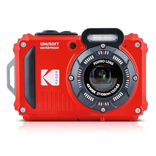 KODAK Pixpro Pack WPZ2 – Kompakte wasserdichte Kamera mit 16 MP - Spiegelreflex- & Systemkameras: Wasserdicht bis 15 m, stoßfest und perfekt für Abenteuer im Freien, inklusive 2 Akkus und 1 SD-Karte.