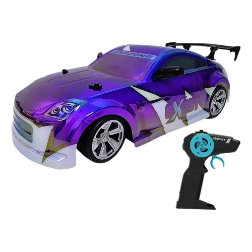 Exost – Ferngesteuertes Auto Holographic Shiny Flash – Rosa Karosserie – Lichteffekte – Bis zu 15 km/h – 2,4 GHz, Reichweite 25 m – USB-Wiederaufladbare Batterie – RC Spielzeug Indoor/Outdoor