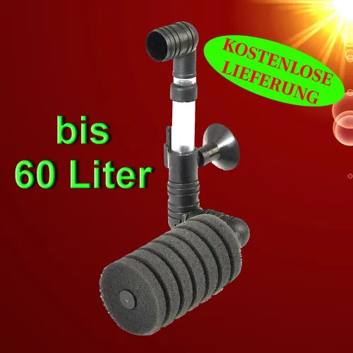 Aquarium ❤️ SCHWAMMFILTER ❤️ bis 60 Liter Luftbetriebener Innenfilter Zubehör