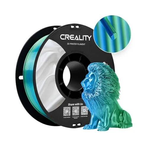 CREALITY CR-Silk PLA Filament (Blue-green) - Filament 3D Drucker mit elegantem metallic Finish, ideal für Figuren und Schmuck. Hergestellt aus umweltfreundlichen Materialien, bietet es hohe Haltbarkeit und ist kompatibel mit den meisten Creality Druckern.