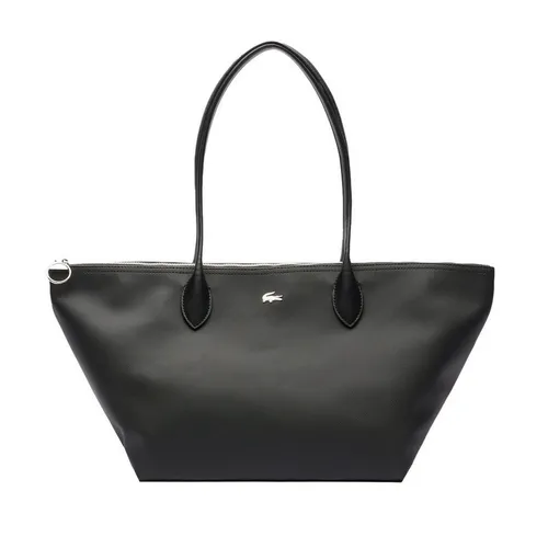 LACOSTE Schultertasche Vertical Shopping Bag Noir - Elegante schwarze Handtasche - Modische LACOSTE Schultertasche mit geräumigem Hauptfach und praktischen Nebenfächern. Ideal für DIN A4, aus strapazierfähigem Material und mit verstärktem Boden für täglichen Einsatz.