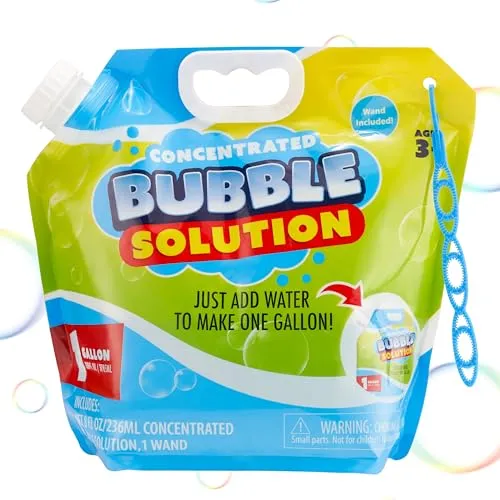 SYNCFUN 0,24 Liter KONZENTRIERTE Nachfüllflüssigkeit für Seifenblasen (bis zu 3,8 Liter) – Hochwertige Mischung für große Seifenblasen mit kleinem Stab für Seifenblasenmaschine, Ostern, Sommer