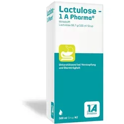 Lactulose-1A Pharma - Arzneimittel zur Behandlung von Verstopfung und zur Unterstützung bei Lebererkrankungen; wirkt sanft und zuverlässig für einen erleichterten Stuhlgang.