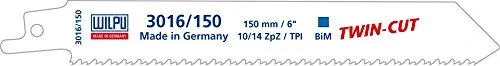 WILPU 3016/150 TWIN CUT Säbelsägeblatt für Metall 150x19x0,9mm Z10/14-5 Stück