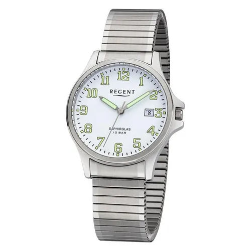 Regent Unisex Armbanduhr F-1349 – 36mm mit Saphirglas - Armbanduhr für Herren mit 12-Stunden-Zifferblatt, Datumsanzeige und 100m wasserdicht. Perfekt für jeden Anlass, kombiniert klassischen Stil mit hoher Funktionalität.