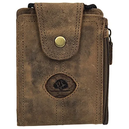 Greenburry Vintage Leder Brustbeutel Gürteltasche 324 braun - Hochwertige Portemonnaie aus braunem Vintage Leder, ideal für stilvolle Aufbewahrung und praktische Nutzung im Alltag.