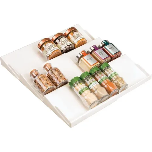 Gewürzhalter ausziehbares Gewürzregal Schubladeneinsatz mDesign creme