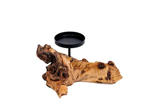 Deggelbam Kerzenhalter Kerzenwurzel - Kerzenhalter auf Echtholzwurzel 1er und 4er, Echtholzwurzel - Jedes Stück ein absolutes Unikat