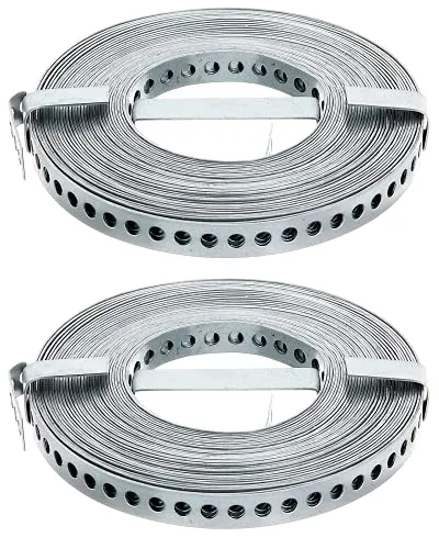 Alberts 332211 Lochband | mit oder ohne Abrollkasette | sendzimirverzinkt | Breite 12 mm | Länge 10 m | 2er Set