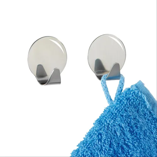 Rundhaken mittel Edelstahl glänzend 2 stück