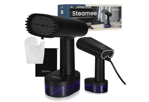 ZEEGMA STEAMEE 2-in-1 Dampfglätter - Dampfglätter & Bügeleisen in einem, 1640 W, 370 ml Wassertank, heizt in 30 Sekunden auf, ideal für schnelles, vertikales und horizontales Bügeln, sicher für alle Textilien.