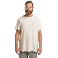Jack Wolfskin Herren Essential M T-Shirt - Baumwolle in Cotton White, XL EU - Herren-Shirt aus nachhaltiger Bio-Baumwolle, atmungsaktiv und hautfreundlich für optimalen Tragekomfort, ideal für aktive Freizeitgestaltung.