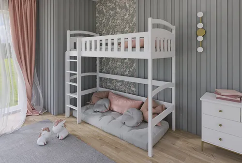 Kids Collective Hochbett 80x180 | 90x200 cm mit Matratze und Rausfallschutz
