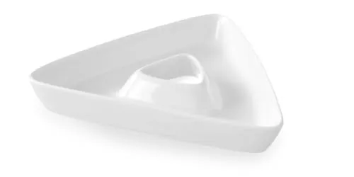 HENDI Olivenschale, Dreieck, Hohe Schlag- und Verschleißfestigkeit, Servierschüsseln, Dessertschale, Snackschale, Schüssel, 176x161x27mm, Weiß Porzellan