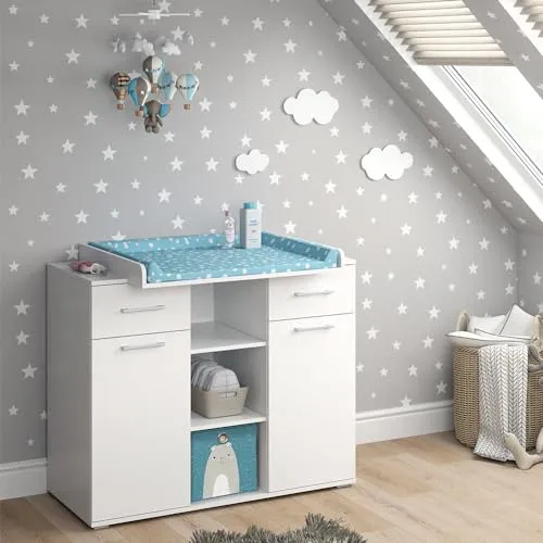 Vicco Wickelkommode Leonie, Weiß, 113 x 100 cm in weiß von Vicco