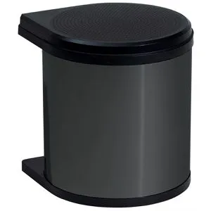 Hailo Einbaumülleimer AS Mono 12, 3512031 - Edelstahl, 12 Liter - Praktischer Einbaumülleimer für Drehtürenschränke ab 40cm, mit automatischem Deckel und einfachem Montage-System. Ideal für eine saubere Küche!
