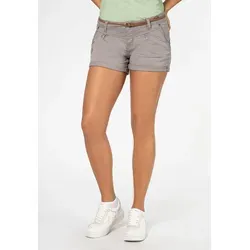 Sublevel Damen Kurze Hose Stretch-Shorts mit Flecht-Gürtel von Sublevel