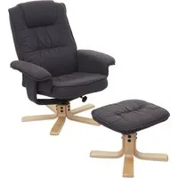 Relaxsessel H56 - Komfortabler Fernsehsessel mit Hocker, dunkelgrau - Sessel mit extradicker, weicher Polsterung für höchsten Komfort. MVG-zertifiziert und ideal für entspannte Fernsehabende.